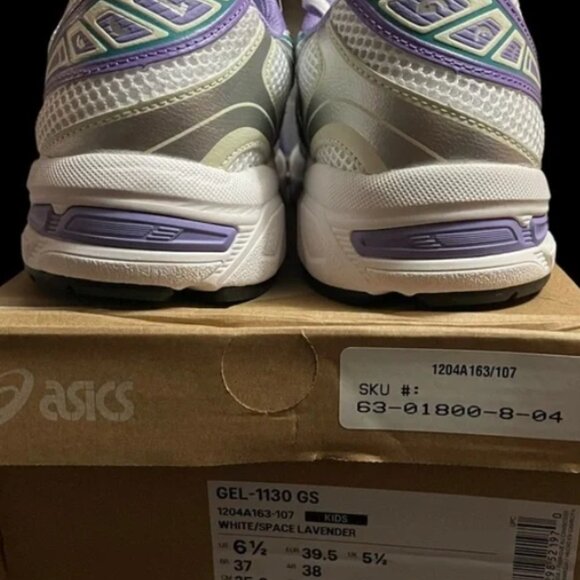Asics Gel-1130 GS White/Space Lavender Grade School Size 6Y (1204A163-107) - Picture 4 of 7